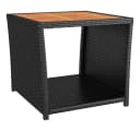 vidaXL Gartentisch Beistelltisch Schwarz Poly Rattan & Holz Bild 2