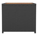 vidaXL Gartentisch Beistelltisch Schwarz Poly Rattan & Holz Bild 4