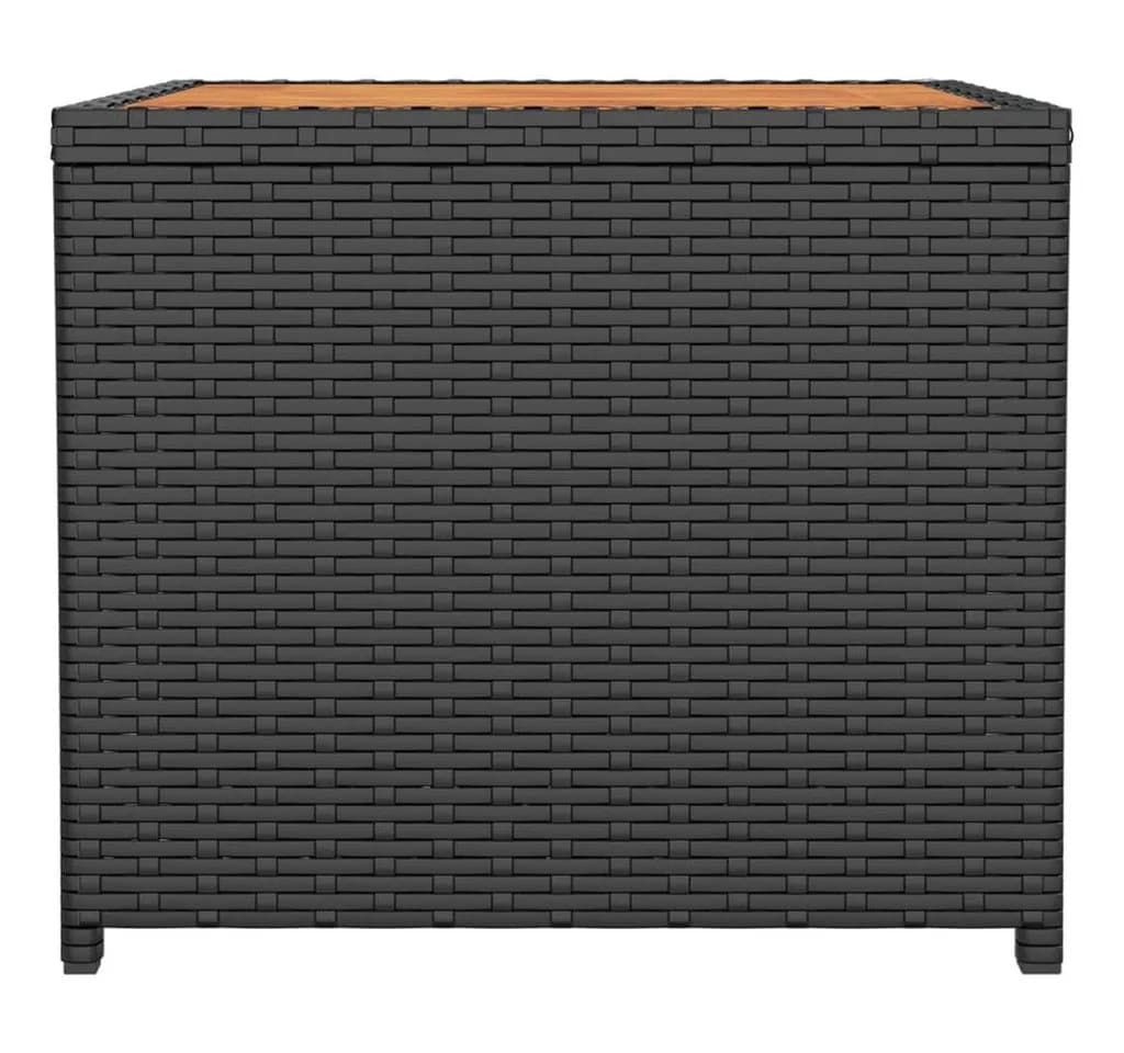 vidaXL Gartentisch Beistelltisch Schwarz Poly Rattan & Holz - Bild 4