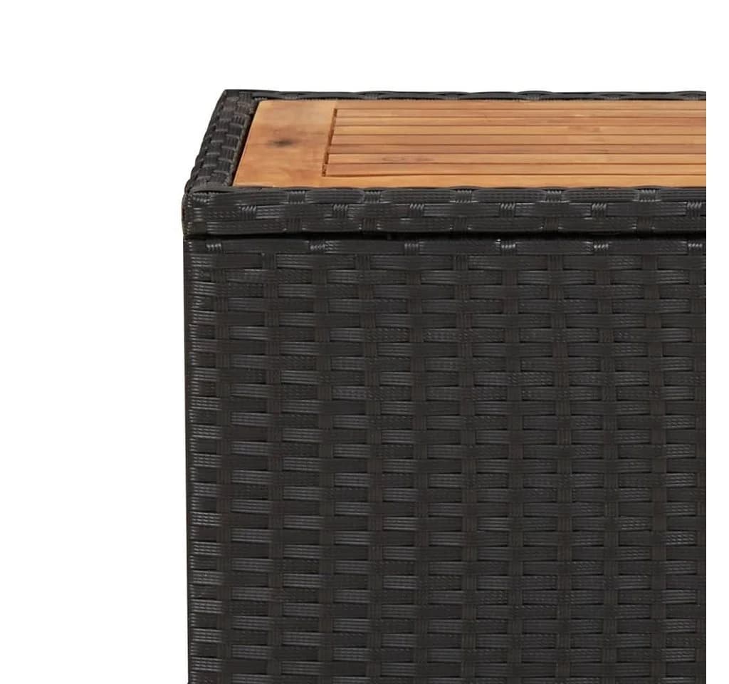 vidaXL Gartentisch Beistelltisch Schwarz Poly Rattan & Holz - Bild 5