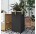 vidaXL Pflanzkübel Schwarz PE-Rattan 40x40x80 cm Bild 1