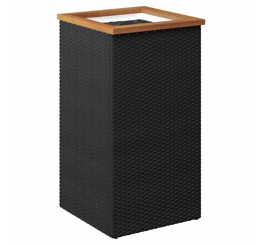 vidaXL Pflanzkübel Schwarz PE-Rattan 40x40x80 cm - Bild 2