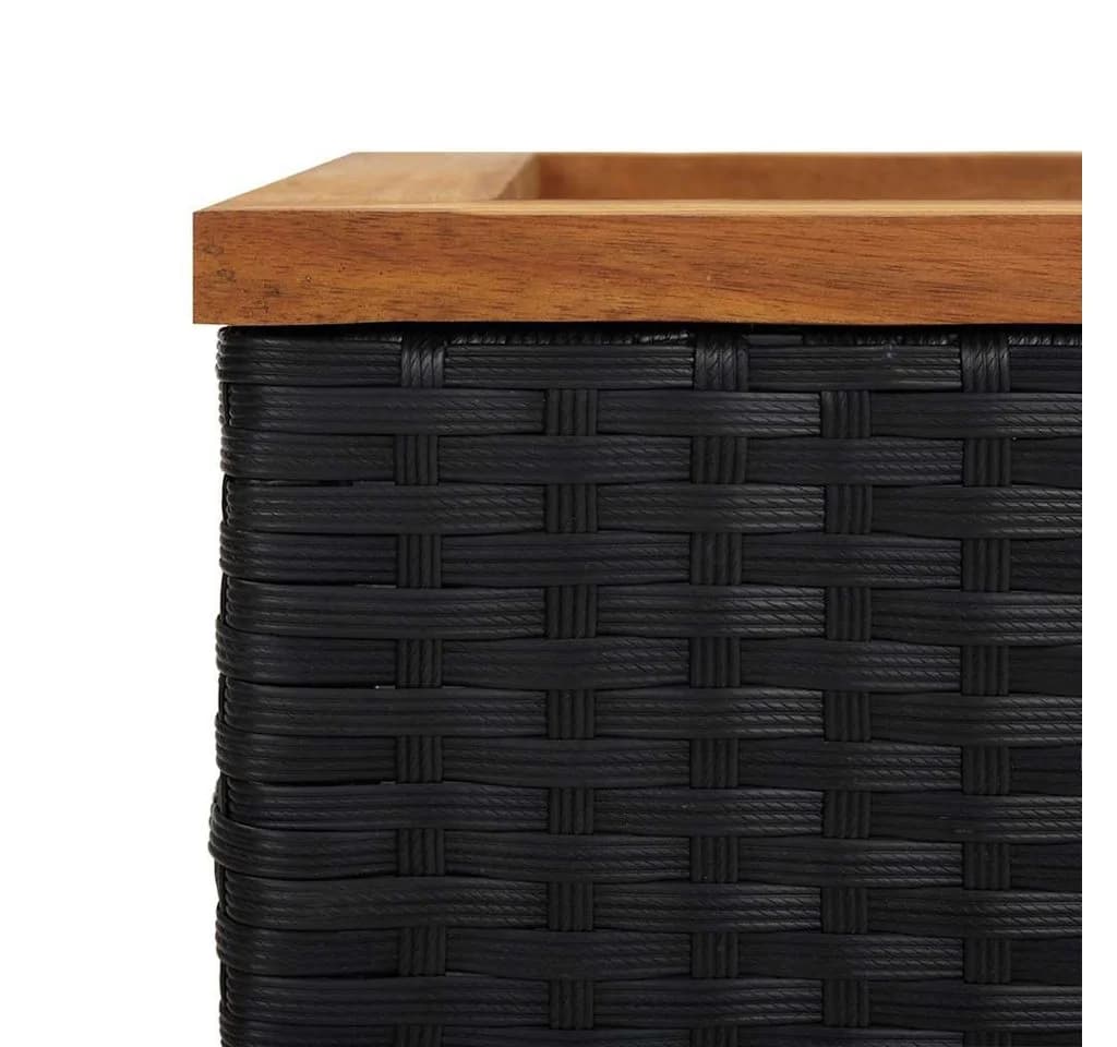 vidaXL Pflanzkübel Schwarz PE-Rattan 40x40x80 cm - Bild 4