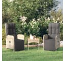 vidaXL Gartenstuhl-Set 2-tlg. mit Tisch Grau Poly Rattan Bild 1