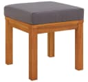 vidaXL Gartenhocker mit Kissen 2er Set Grau Massivholz Bild 3