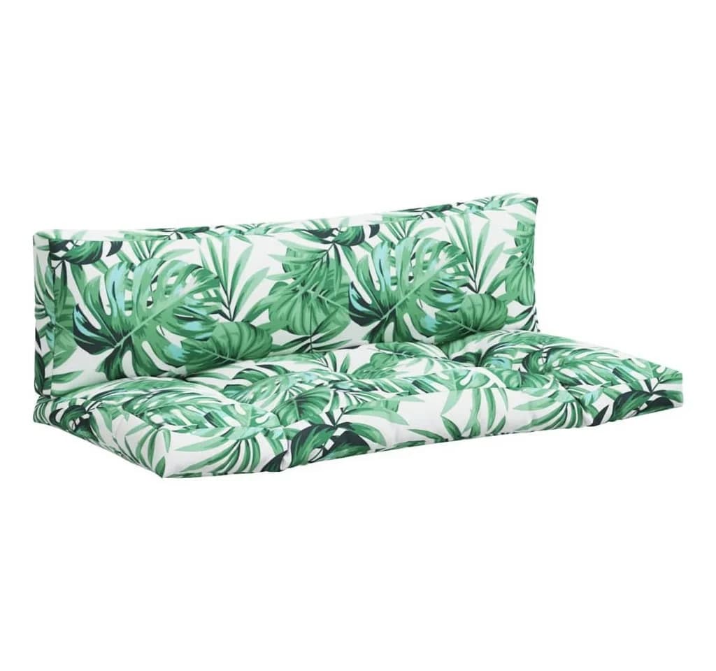 vidaXL Sitzauflage Palettenkissen 2-tlg. Blattmuster Polyester - Bild 2