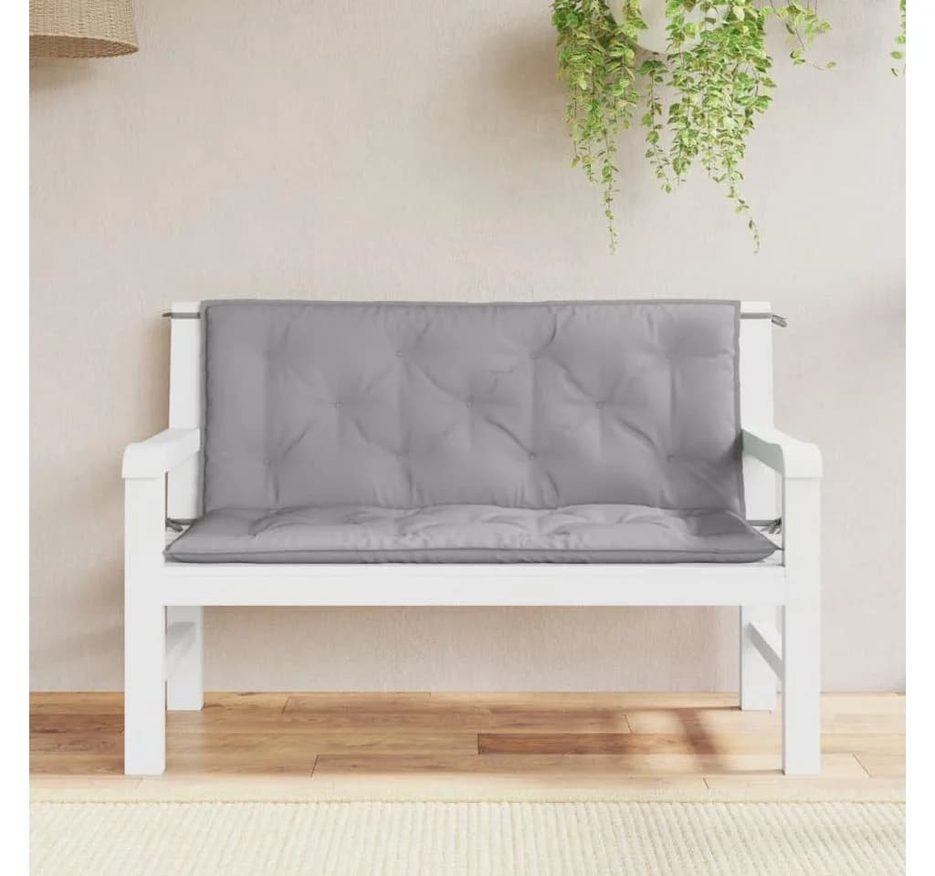 vidaXL Sitzauflage Gartenbank Grau Oxford-Gewebe 2 Stk.