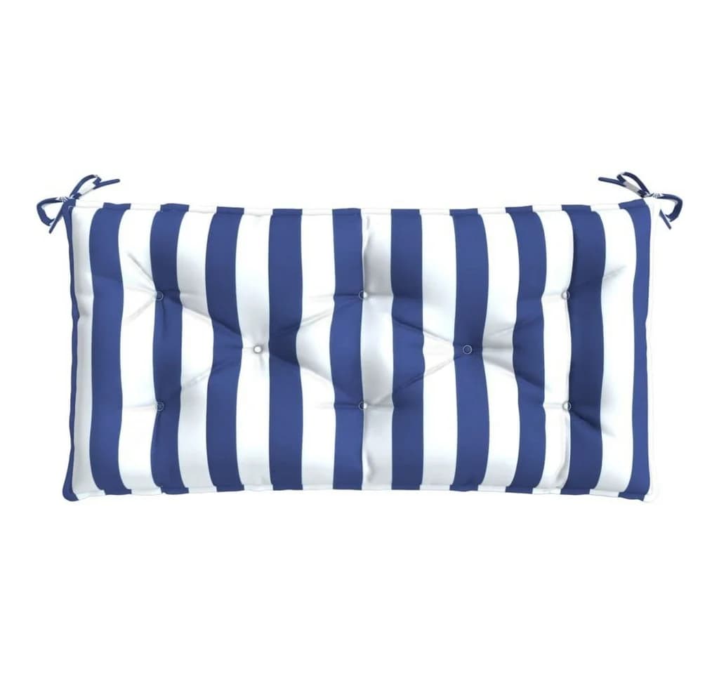vidaXL Gartenbankauflage Blau/Weiß Gestreift Polyester - Bild 2