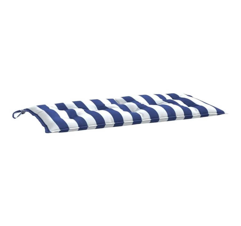 vidaXL Gartenbankauflage Blau/Weiß Gestreift Polyester - Bild 4