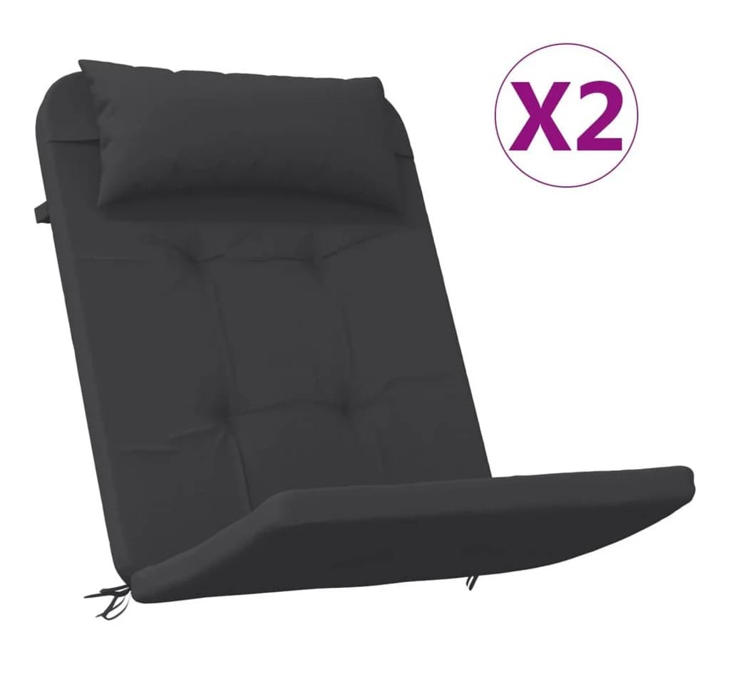 vidaXL Hochlehnerauflage Schwarz Oxford-Gewebe 2 Stk. - Bild 2