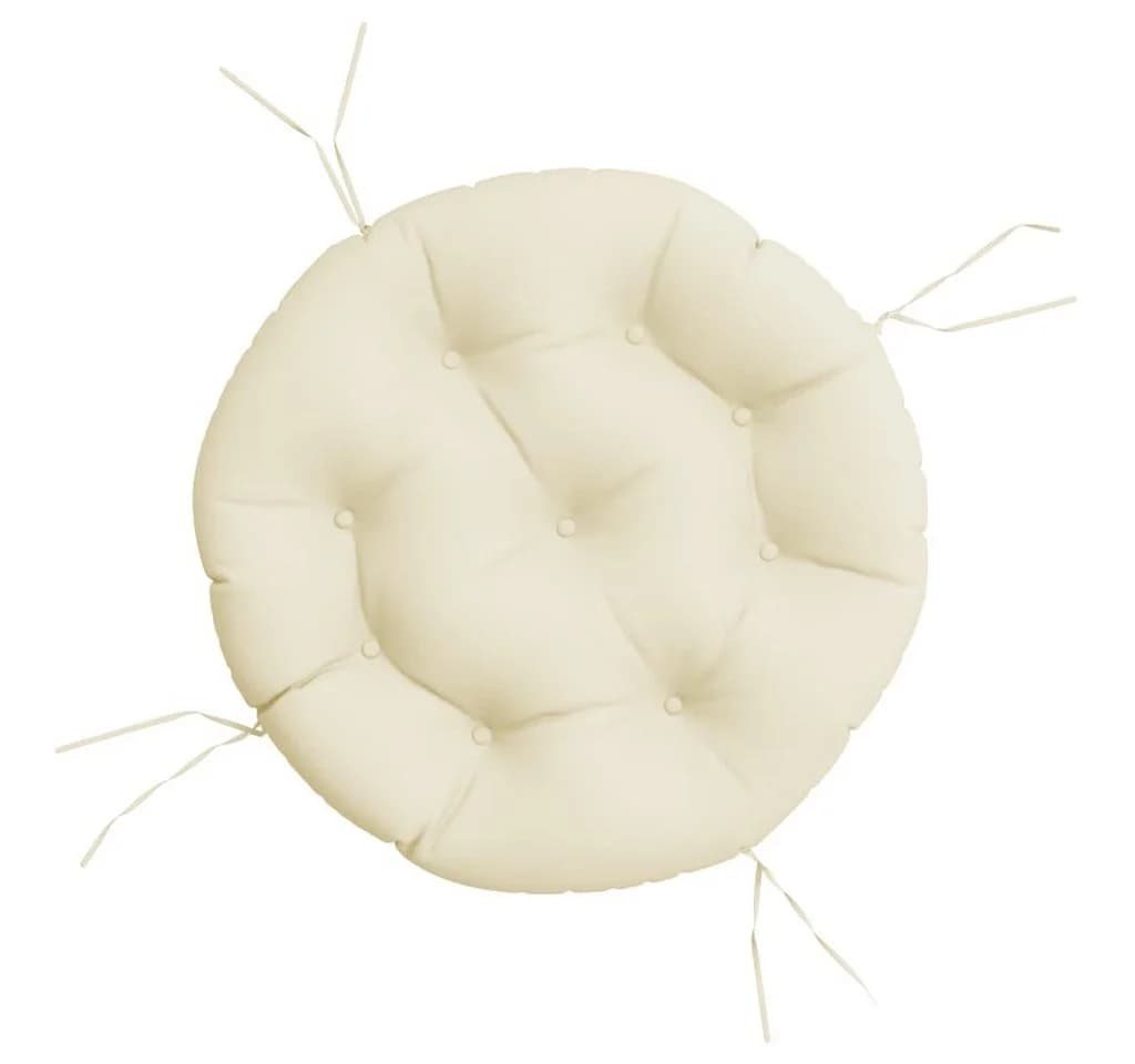 vidaXL Sitzauflage Kissen Rund Creme Oxford-Gewebe - Bild 2