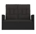 vidaXL Gartenbank Schwarz Poly Rattan mit Liegefunktion Bild 3