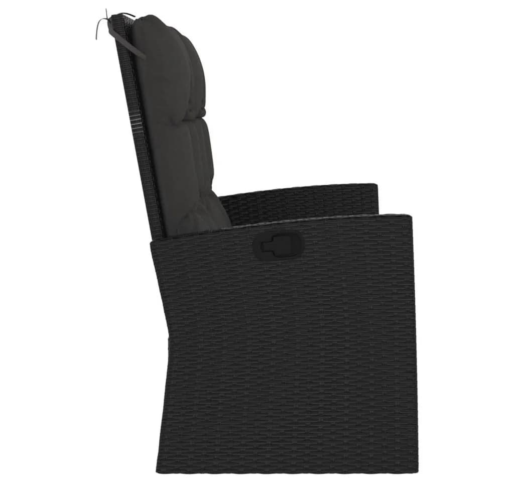 vidaXL Gartenbank Schwarz Poly Rattan mit Liegefunktion - Bild 4