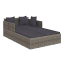 vidaXL Gartenliege Sonnenliege Grau Poly Rattan Bild 2