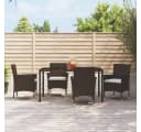 vidaXL Gartenstuhl 4er-Set mit Kissen Braun Poly Rattan Bild 1