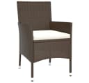 vidaXL Gartenstuhl 4er-Set mit Kissen Braun Poly Rattan Bild 3