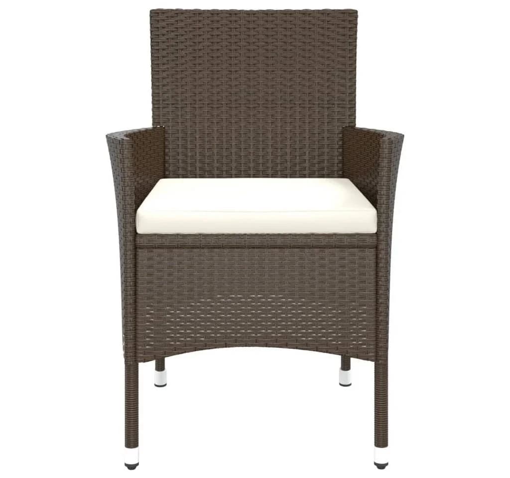 vidaXL Gartenstuhl 4er-Set mit Kissen Braun Poly Rattan - Bild 4