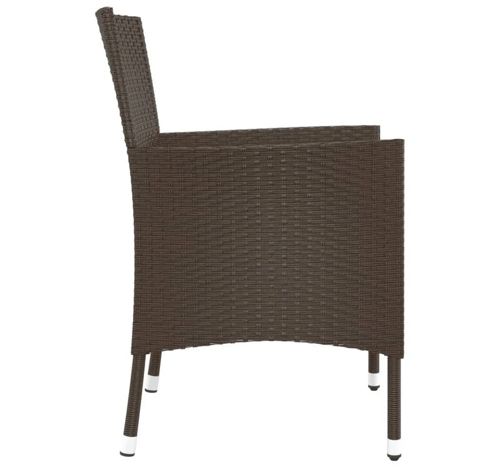 vidaXL Gartenstuhl 4er-Set mit Kissen Braun Poly Rattan - Bild 5