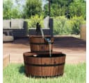 vidaXL Wasserfall Gartenbrunnen mit Pumpe Massivholz Tanne Braun Bild 1