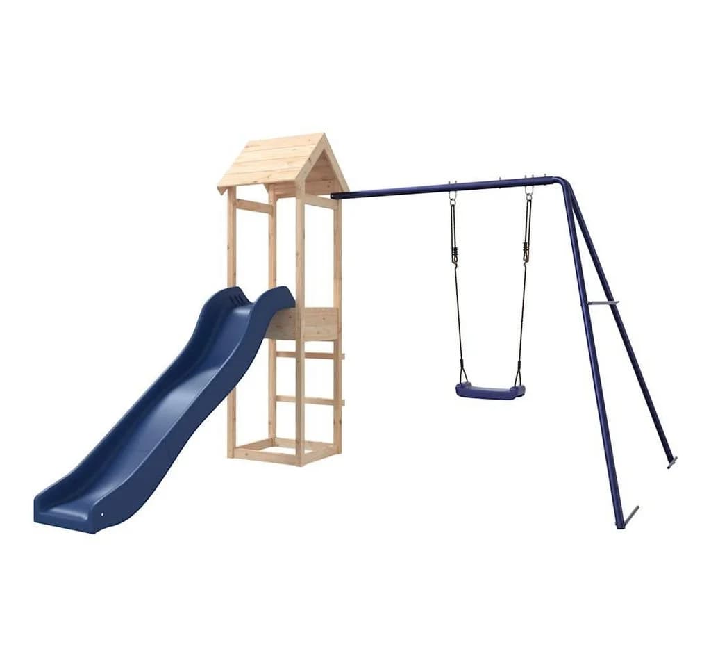 vidaXL Spielturm Massivholz Kiefer mit Rutsche und Schaukel - Bild 2