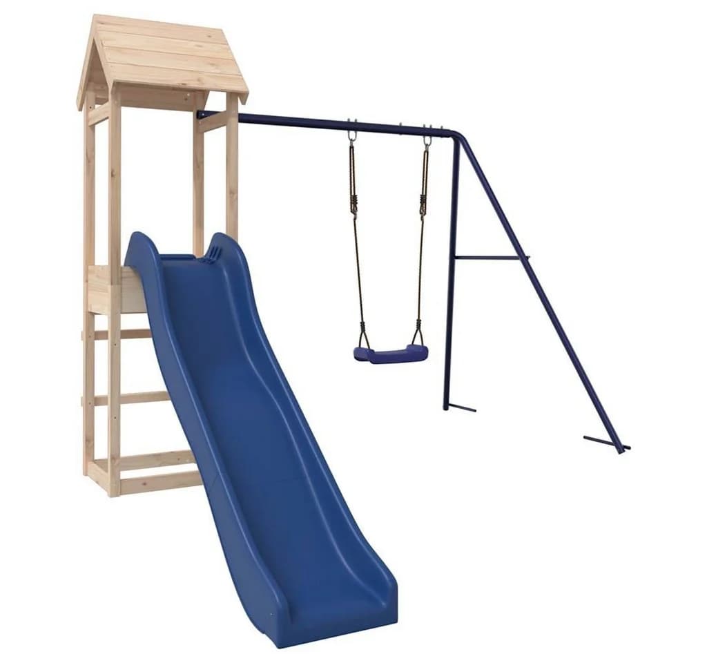 vidaXL Spielturm Massivholz Kiefer mit Rutsche und Schaukel - Bild 3