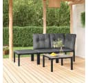 vidaXL Gartenlounge-Set 4-tlg. Schwarz/Grau Poly Rattan Bild 1