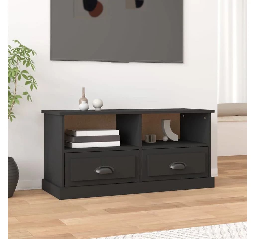 vidaXL TV-Schrank Schwarz Holzwerkstoff