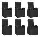 vidaXL Garten-Essgruppe 7-tlg. Schwarz Poly Rattan mit Kissen Bild 3