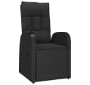 vidaXL Garten-Essgruppe 7-tlg. Schwarz Poly Rattan mit Kissen Bild 4