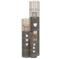 vidaXL Windlicht Kerzenhalter 3 Stk Grau Korbweide Bild 2