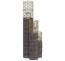 vidaXL Windlicht Kerzenhalter 3 Stk Grau Korbweide Bild 4