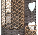 vidaXL Windlicht Kerzenhalter 3 Stk Grau Korbweide Bild 5