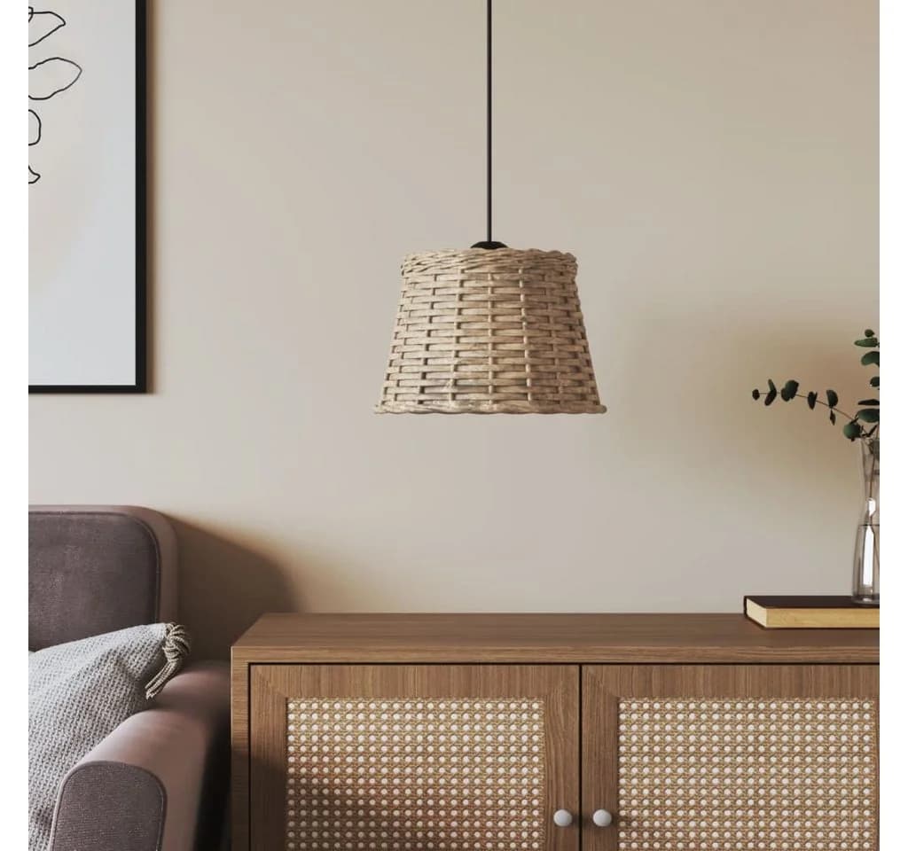 vidaXL Lampenschirm Braun Korbweide Pendelleuchte