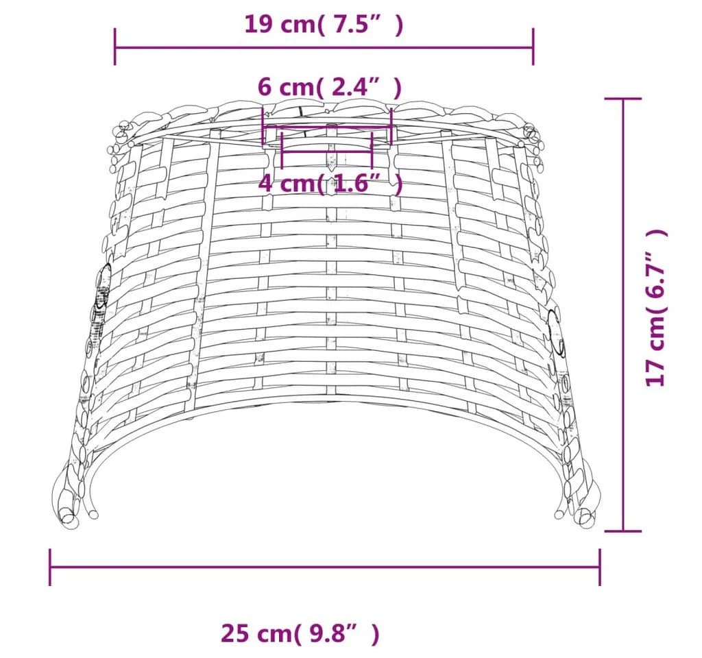 vidaXL Lampenschirm Braun Korbweide Pendelleuchte - Bild 5