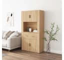 vidaXL Highboard Sonoma-Eiche Holzwerkstoff mit Aufsatz Bild 1