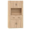 vidaXL Highboard Sonoma-Eiche Holzwerkstoff mit Aufsatz Bild 2