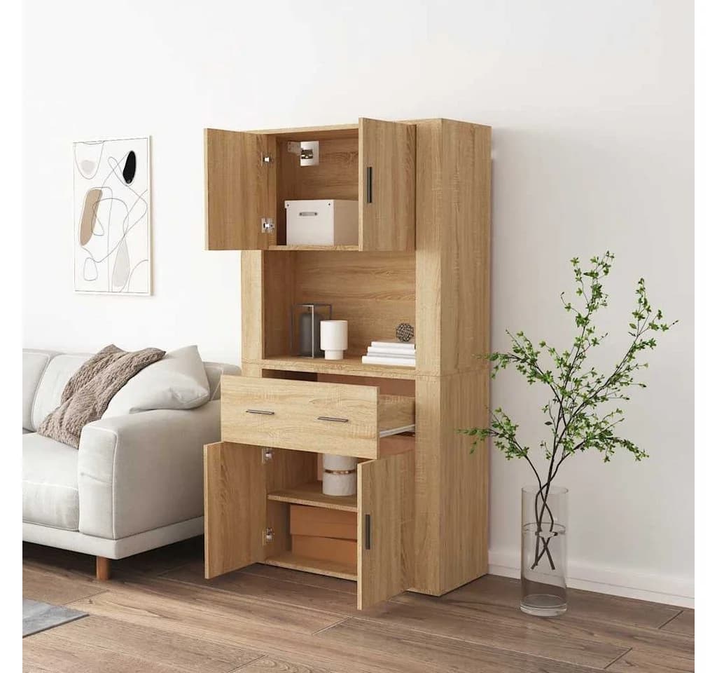 vidaXL Highboard Sonoma-Eiche Holzwerkstoff mit Aufsatz - Bild 3