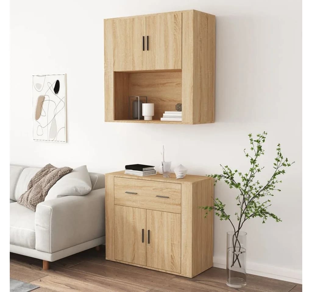vidaXL Highboard Sonoma-Eiche Holzwerkstoff mit Aufsatz - Bild 4
