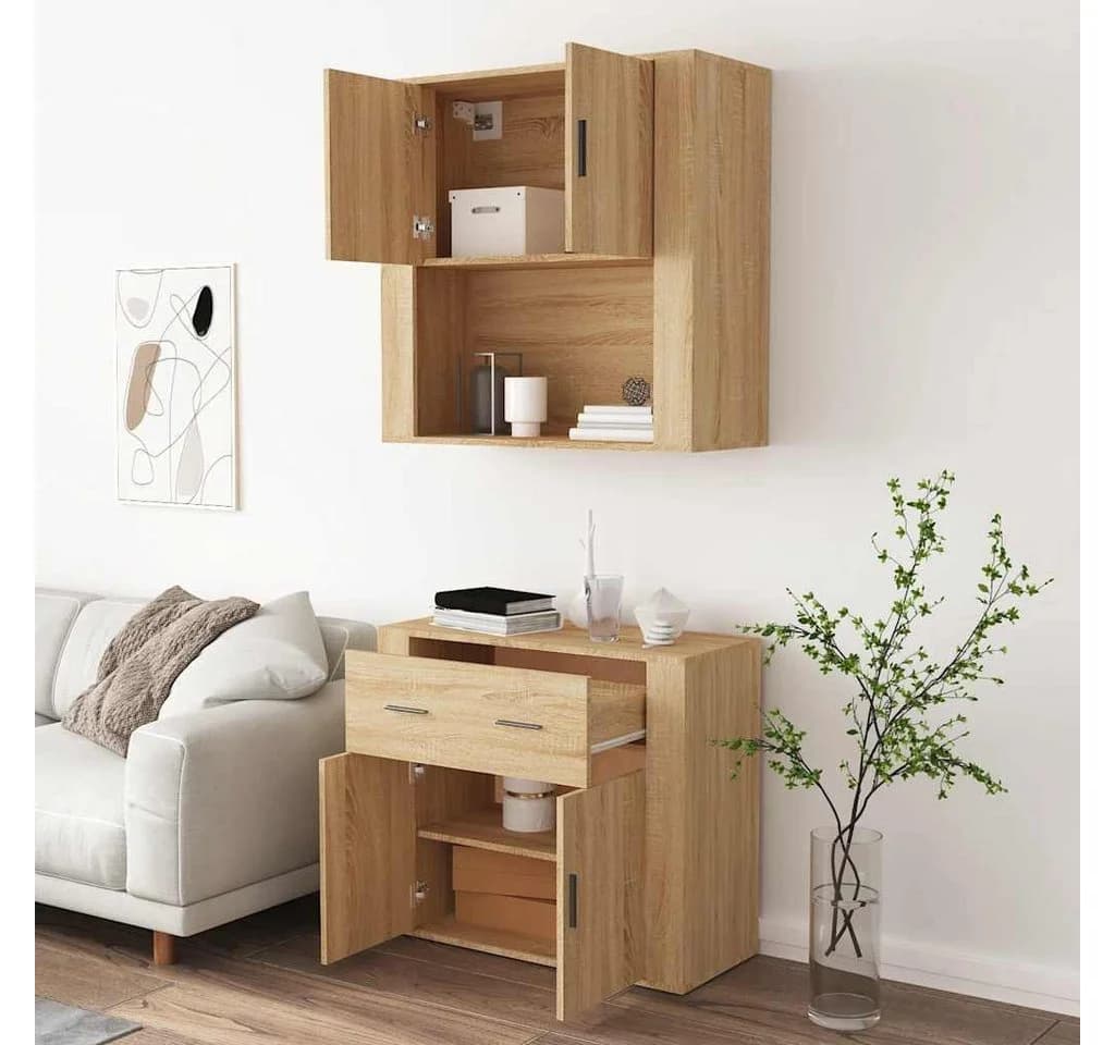 vidaXL Highboard Sonoma-Eiche Holzwerkstoff mit Aufsatz - Bild 5
