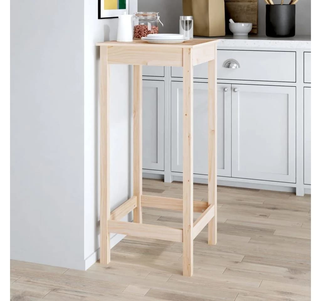 vidaXL Bartisch Esstisch Massivholz Kiefer 50x50x110 cm - Bild 3