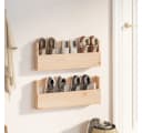 vidaXL Wand-Schuhregal 2 Stk. Massivholz Kiefer Bild 1