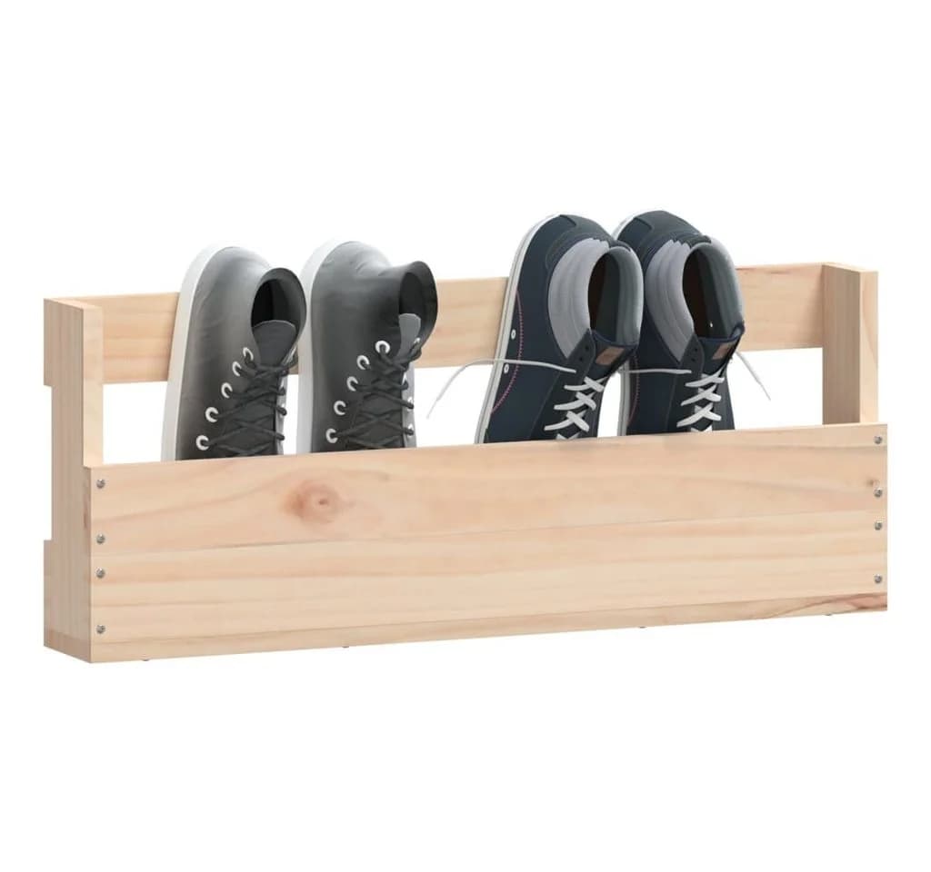 vidaXL Wand-Schuhregal 2 Stk. Massivholz Kiefer - Bild 4