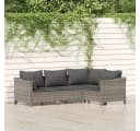 vidaXL Gartenlounge-Set 4-tlg. Grau Poly Rattan Bild 1