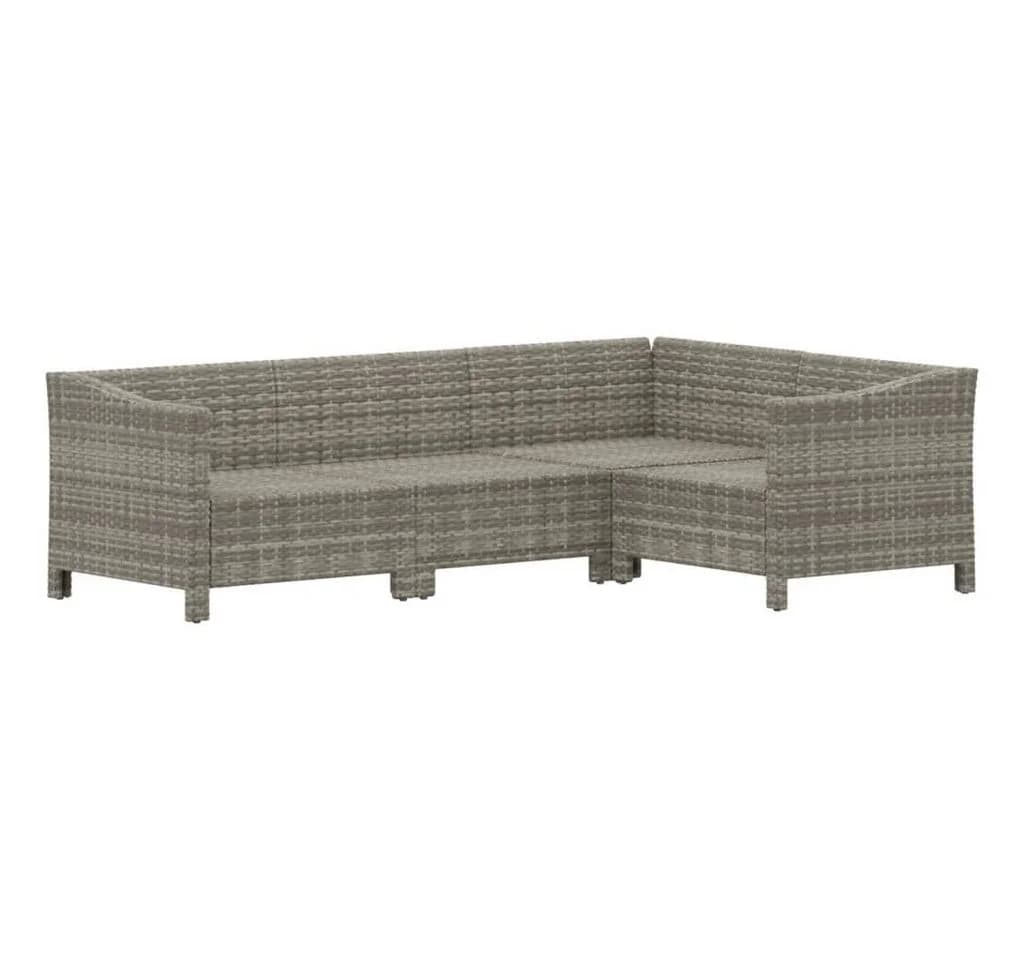 vidaXL Gartenlounge-Set 4-tlg. Grau Poly Rattan - Bild 3