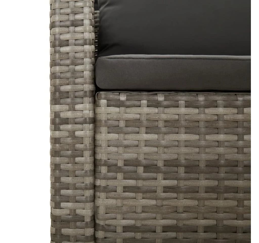 vidaXL Gartenlounge-Set 4-tlg. Grau Poly Rattan - Bild 4