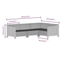 vidaXL Gartenlounge-Set 4-tlg. Grau Poly Rattan Bild 5