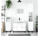 vidaXL Badschrank Weiß Holzwerkstoff mit Eisenfüßen Bild 1