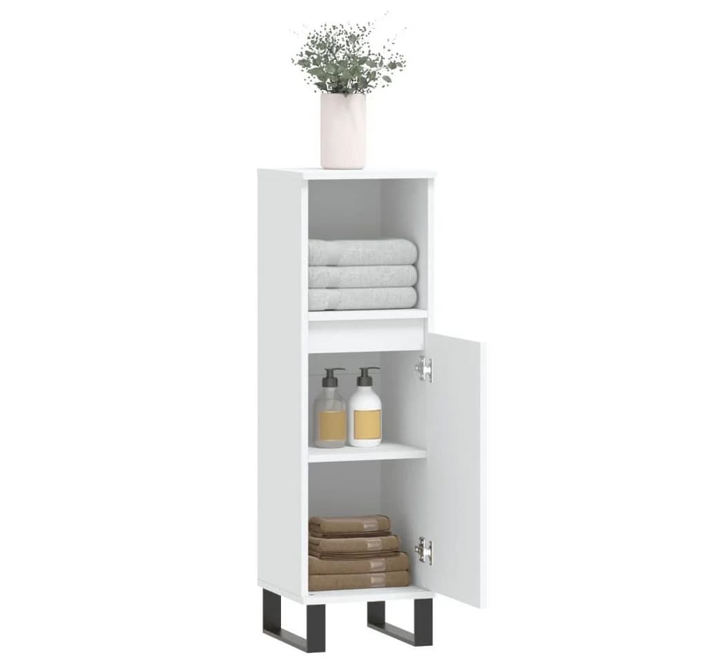 vidaXL Badschrank Weiß Holzwerkstoff mit Eisenfüßen - Bild 4