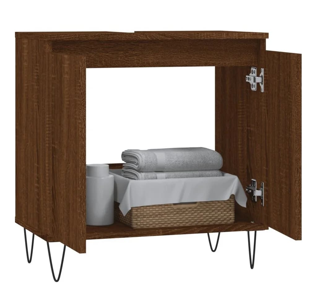 vidaXL Badschrank Braune Eichen-Optik 58x33x60 cm Holzwerkstoff - Bild 3