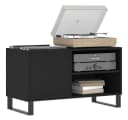 vidaXL Plattenschrank Schwarz Holzwerkstoff Eisenbeine Bild 3